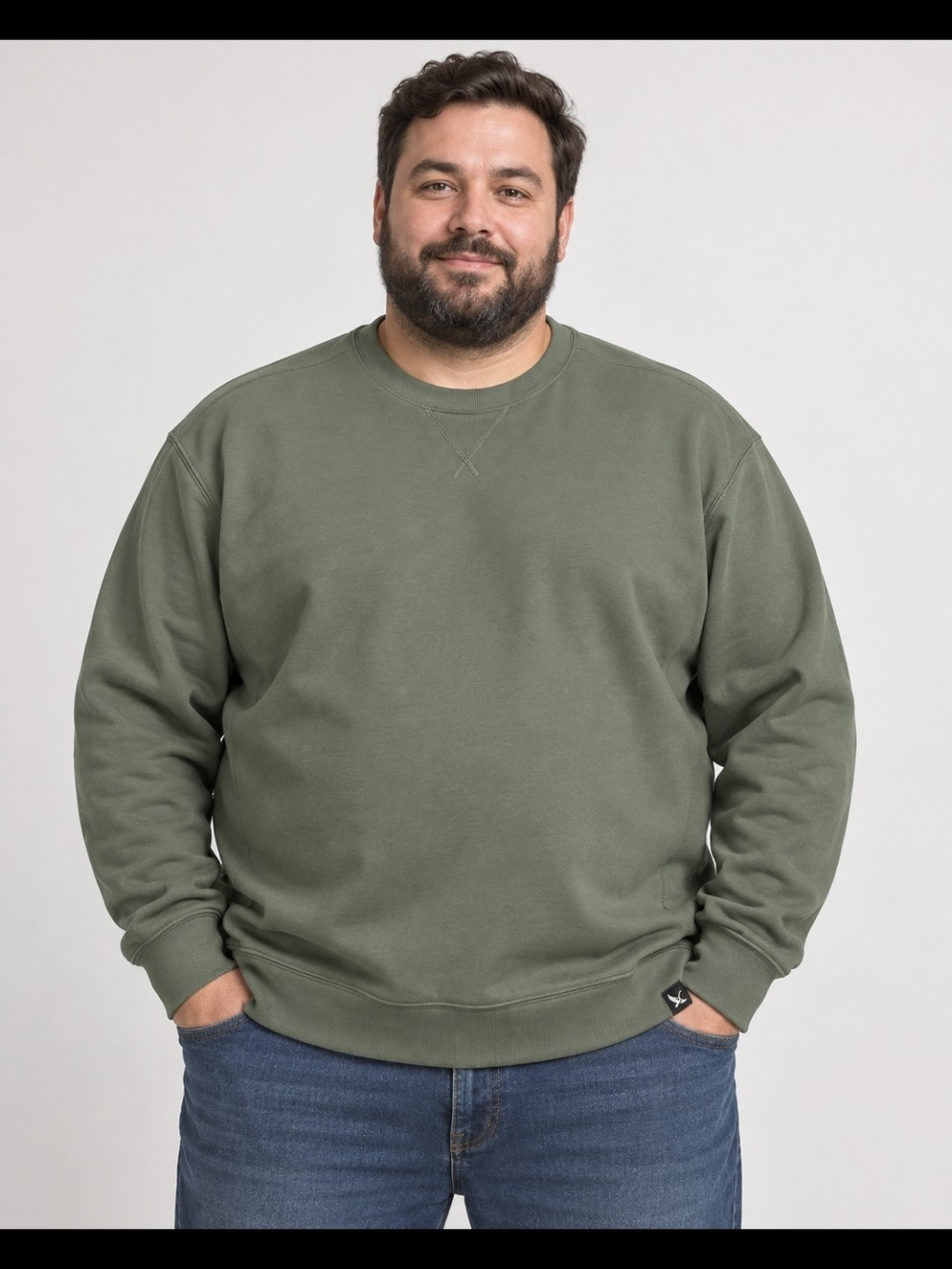 Eddie Bauer Men's Crewneck Sweatshirt in Olive Green